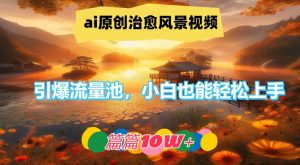 ai原创治愈风景视频,引爆流量池,小白也能轻松上手,篇篇10w+-万象聊项目