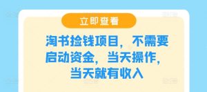 淘书捡钱项目,不需要启动资金,当天操作,当天就有收入-万象聊项目