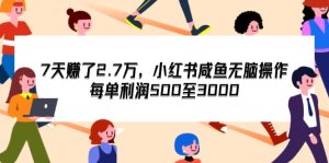(12192期)7天收了2.7万,小红书咸鱼无脑操作,每单利润500至3000-万象聊项目