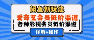 （12320期）闲鱼新玩法，爱奇艺会员低价渠道，各种影视会员低价渠道详解-万象聊项目