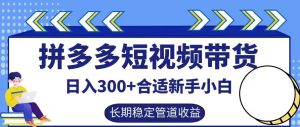 拼多多短视频带货日入300+有长期稳定被动收益,合适新手小白【揭秘】-万象聊项目