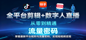 全平台剪辑+数字人直播，从零到精通，掌握最新平台规则与流量密码，实现短视频变现-万象聊项目