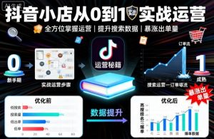 抖音小店从0到1实战运营，帮你全方位掌握小店运营，提升搜索数据与出单量-万象聊项目