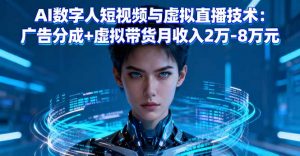 AI数字人短视频与虚拟直播技术：广告分成+虚拟带货月收入2万-8万元-万象聊项目