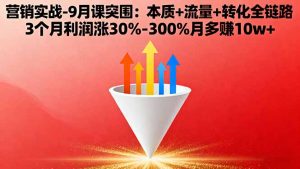 营销实战-9月突围课:本质+流量+转化全链路 3个月利润涨30%-300%月多赚10w+-万象聊项目
