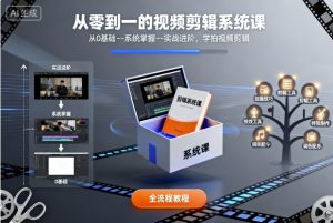从零到一的视频剪辑系统课,从0基础–系统掌握–实战进阶,学拍视频剪辑-万象聊项目