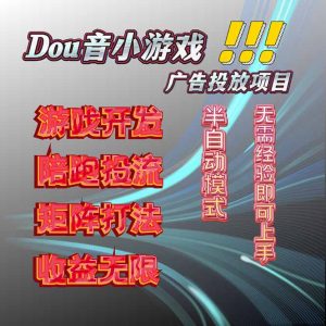 抖音小游戏广告推广项目，2025最新实测落地，单日收益300+-万象聊项目