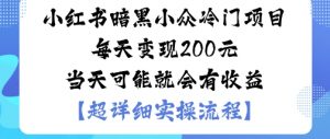 小红书暗黑小众冷门项目每天变现2张当天可能就会有收益-万象聊项目