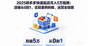 2025拼多多快速起店月入5万指南:店铺从0到1,实操案例拆解,运营全链路-万象聊项目