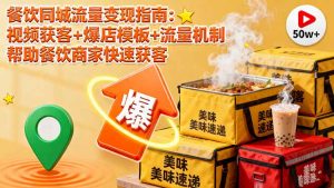 餐饮同城流量变现指南:视频获客+爆店模板+流量机制 帮助餐饮商家快速获客-万象聊项目