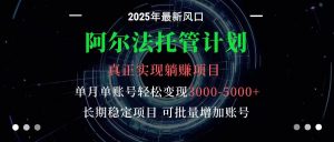 阿尔法托管计划 单账号月入3000-5000，长期稳定项目，新手小白轻松上手-万象聊项目