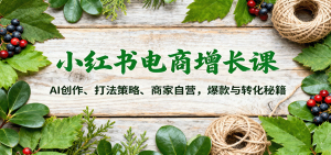 小红书电商增长课:AI创作、打法策略、商家自营,爆款与转化秘籍-万象聊项目