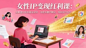 女性IP变现红利课:从赛道分析到商业闭环,手把手教IP孵化,年利润100万-万象聊项目