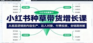 小红书种草带货增长课：从底层逻辑到内容生产、达人对接、付费投放，全链路拆解-万象聊项目