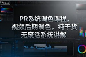 PR系统调色课程,视频后期调色,纯干货无废话系统讲解-万象聊项目