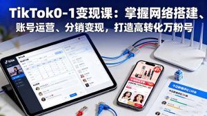 TikTok0-1变现课：掌握网络搭建、账号运营、分销变现，打造高转化万粉号-万象聊项目