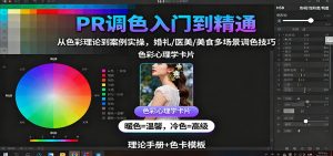 PR调色入门到精通:从色彩理论到案例实操,婚礼/医美/美食多场景调色技巧-万象聊项目