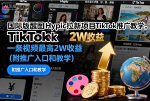 国际版醒图Hypic拉新项目TikTok推广教学,一条视频最高2W收益(附推广入口和教学)-万象聊项目