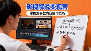 影视解说变现营：通过30+实战案例爆款内容创作技巧，掌握影视解说盈利密码-万象聊项目