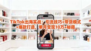 「TikTok出海实战」引流技巧+带货模式+爆款打造,单月变现10万+秘籍-万象聊项目