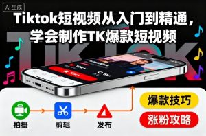 Tiktok短视频从入门到精通,学会制作TK爆款短视频-万象聊项目
