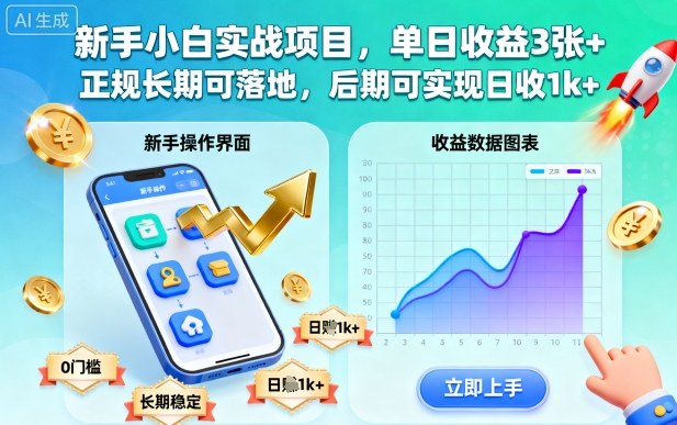 新手小白实战项目,单日收益3张+,正规长期可落地,后期可实现日收1k+【揭秘】-万象聊项目