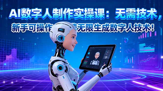 AI数字人制作实操课:无需技术,新手可操作,免费无限生成数字人技术!-万象聊项目
