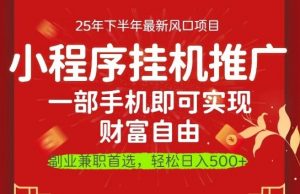 一部手机即可实现财富自由,微信小程序推广最新玩法教学,操作简单容易上手【揭秘】-万象聊项目
