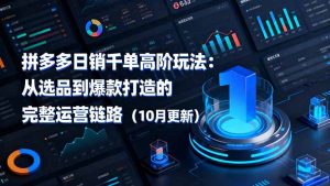拼多多日销千单高阶玩法:从选品到爆款打造的完整运营链路(10月更新-万象聊项目