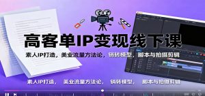 高客单IP变现线下大课:素人IP打造,美业流量方法论,销转模型,脚本与拍摄剪辑-万象聊项目