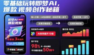 零基础玩转即梦AI,爆款视频创作秘籍-万象聊项目