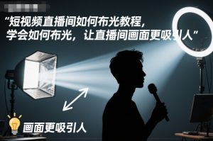 短视频直播间如何布光教程,学会如何布光,让直播间画面更吸引人-万象聊项目