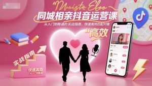 同城相亲抖音运营课，从入门到精通的实战指南，快速高效匹配对象-万象聊项目