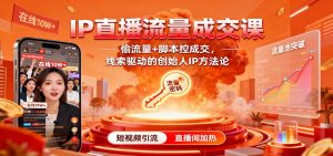 IP直播流量成交课：偷流量+脚本控成交，线索驱动的创始人IP方法论-万象聊项目