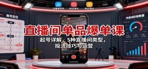 直播间单品爆单课：起号详解，5种直播间类型，投流技巧与运营-万象聊项目