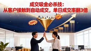 吸金成交营销必杀技:从客户接触到自动成交,单日成交率翻3倍-万象聊项目