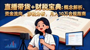 直播带货+财税宝典:概念解析、资金流向、涉税分析,月入10万合规指南-万象聊项目