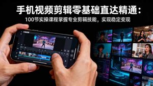 手机视频剪辑零基础直达精通:100节实操课程掌握专业剪辑技能,实现稳…-万象聊项目