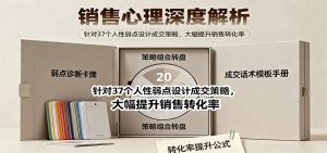 销售心理深度解析：针对37个人性弱点设计成交策略，大幅提升销售转化率！-万象聊项目