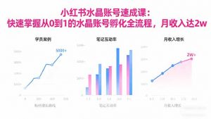 2025小红书水晶账号速成课:快速掌握从0-1水晶账号孵化全流程,月收入达2w-万象聊项目