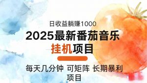 2025年最新番茄音乐人挂机项目，每天几分钟，月入1000＋，可矩阵，一台…-万象聊项目