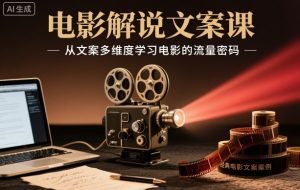 电影解说文案课,从文案多维度学习电影的流量密码-万象聊项目