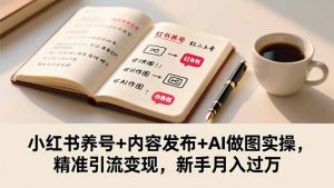 小红书养号+内容发布+AI做图实操，精准引流变现，新手月入过万-万象聊项目