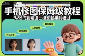 手机修图保姆级教程，从入门到精通，摄影新手别错过-万象聊项目