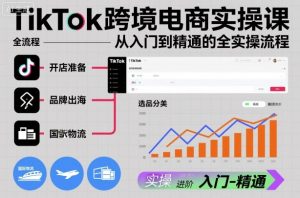 TikTok跨境电商实操课,从入门到精通的全实操流程-万象聊项目