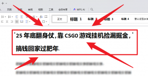 25年底翻身仗，靠CSGO游戏挂机捡漏掘金，搞钱回家过肥年-万象聊项目