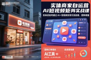 实体商家自运营AI短视频矩阵实战课，实体店如何通过AI+短视频实现引流拓客、团购增量-万象聊项目