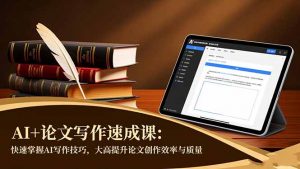 AI+论文写作速成课:快速掌握AI写作技巧,大幅提升论文创作效率与质量-万象聊项目