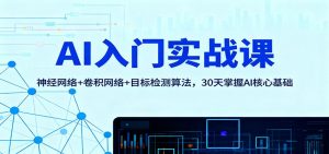 AI入门实战课：神经网络+卷积网络+目标检测算法，30天掌握AI核心基础-万象聊项目