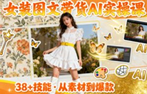 女装图文带货的AI实操课,覆盖38个实用技能,快速提升素材制作效率-万象聊项目